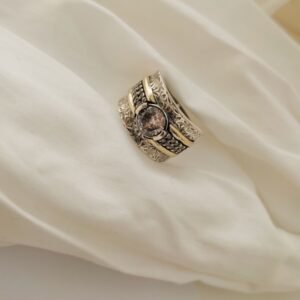 anillo de plata y apliques con circonia