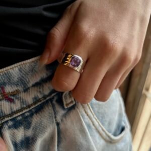 Anillo de plata y amatista