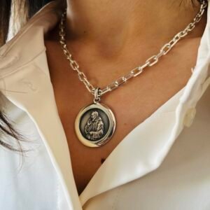 MEDALLA PLATA PADRE PIO