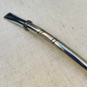 bombilla de plata criolla con tarjeta