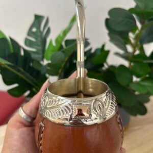 Mate boca de plata y apliques 10k