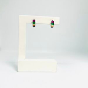 Aros de plata y circonias color