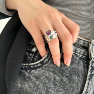 anillo de plata con amatista