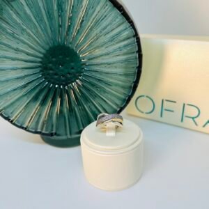 anillo de plata y apliques