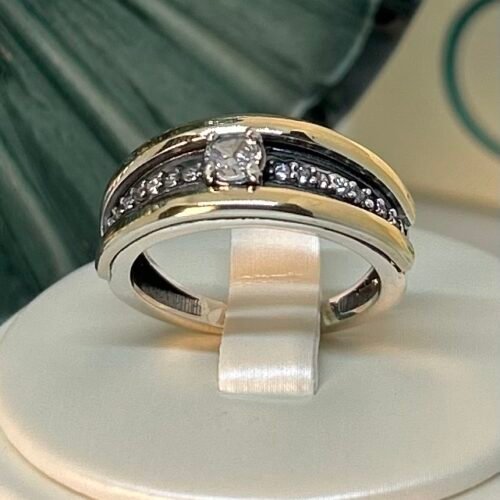 Anillo Came de plata y apliques
